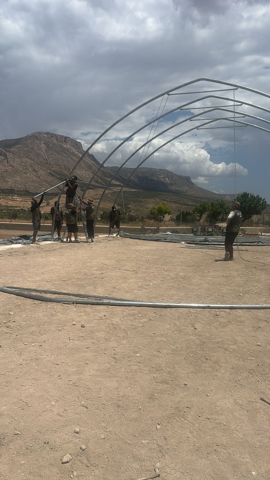 Carpa Agrícola en Almería · Montaje de estructura
