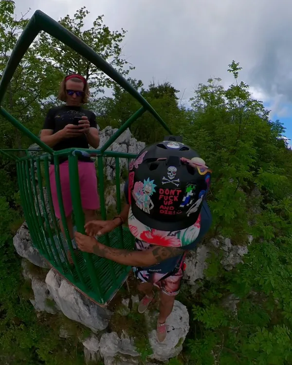 Bruno Valente preparándose para un salto en tándem