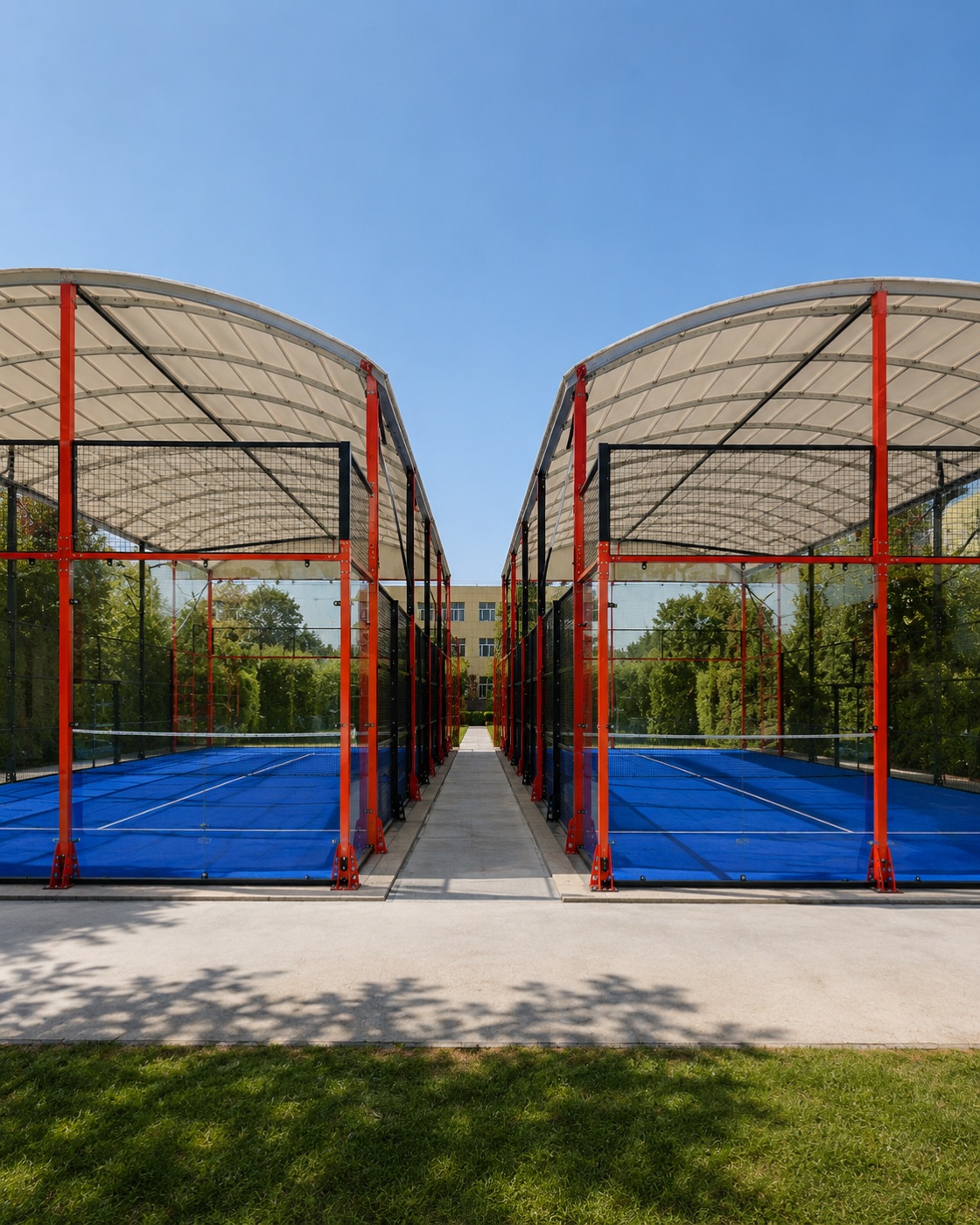 Pickleball-Überdachung 20 × 10 × 6 m