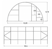 Arched Shelter 18x12,20x6,10